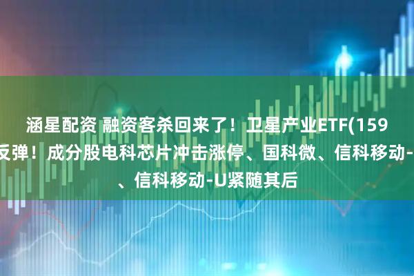 涵星配资 融资客杀回来了！卫星产业ETF(159218)大幅反弹！成分股电科芯片冲击涨停、国科微、信科移动-U紧随其后